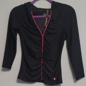 VOGO Athletica Black and Pink Athletic Jacket with Hood
